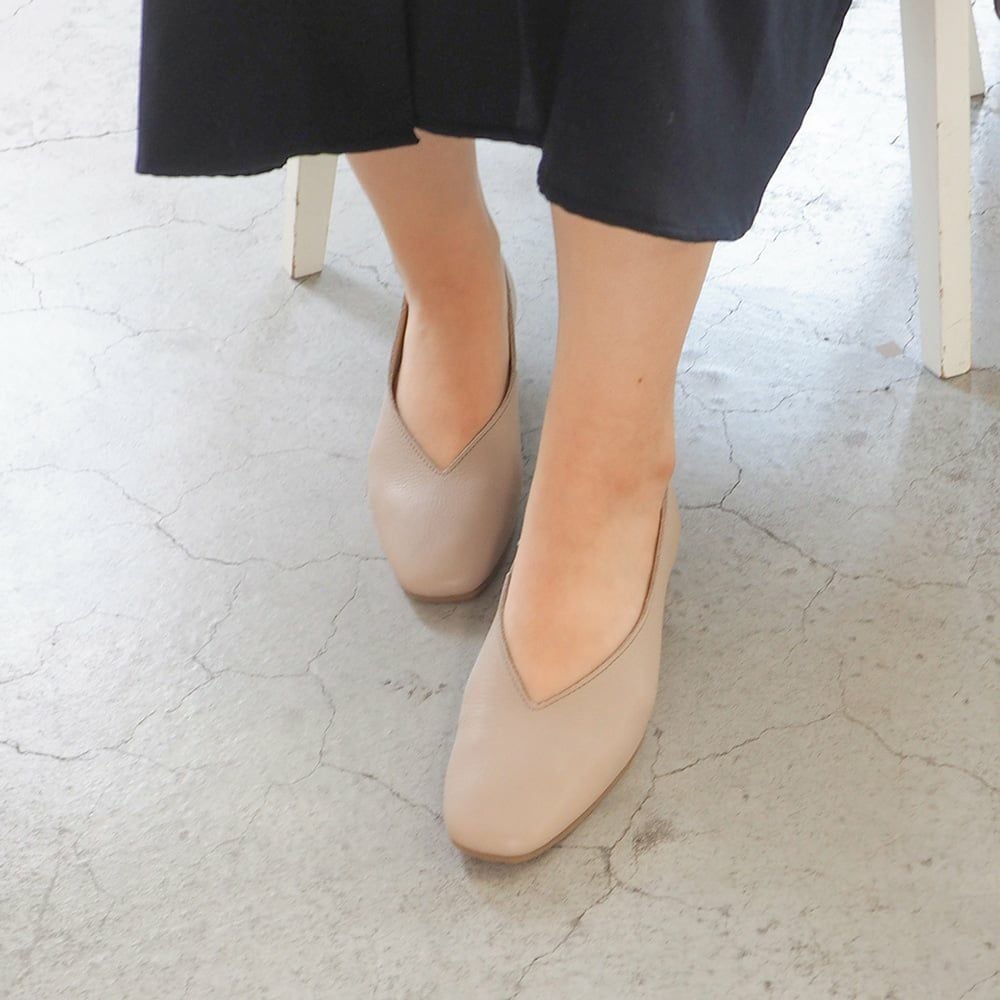 防水｜Vカットフラットシューズ（EN_5360268） | あしながおじさん