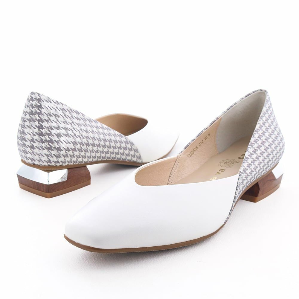 ヒール パンプス SHE HER HER HERS パンプス スクエアトゥチャンキーヒールパンプス