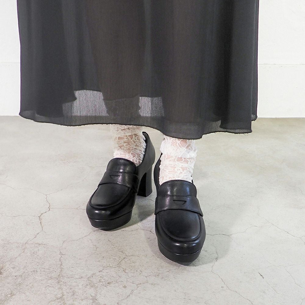 by あしながおじさん　厚底 ローファー おでこ マニッシュシューズ パンプス byあしながおじさん 厚底ローファー おで マニッシュシューズ パンプス