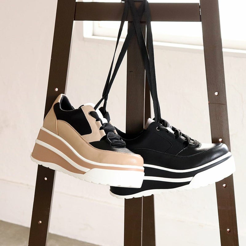 厚底レースアップスニーカー 