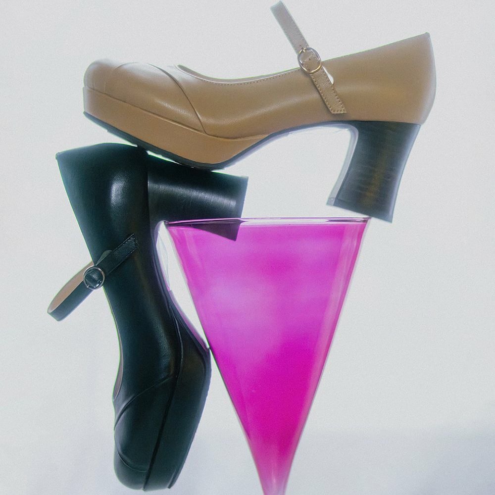 防滑｜厚底ストラップパンプス