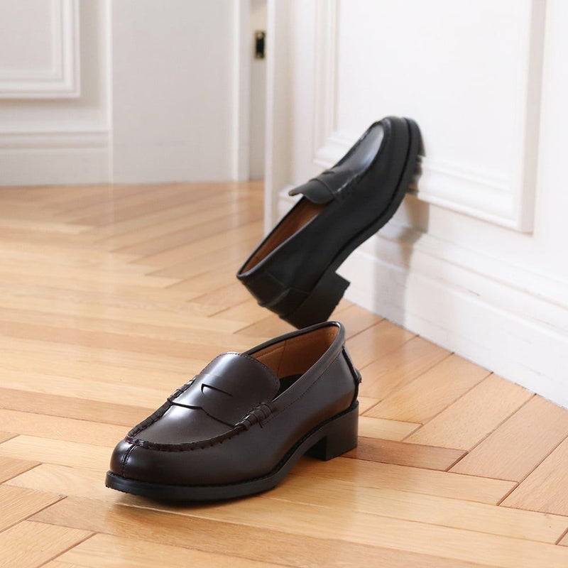 防滑｜レザーコインローファー