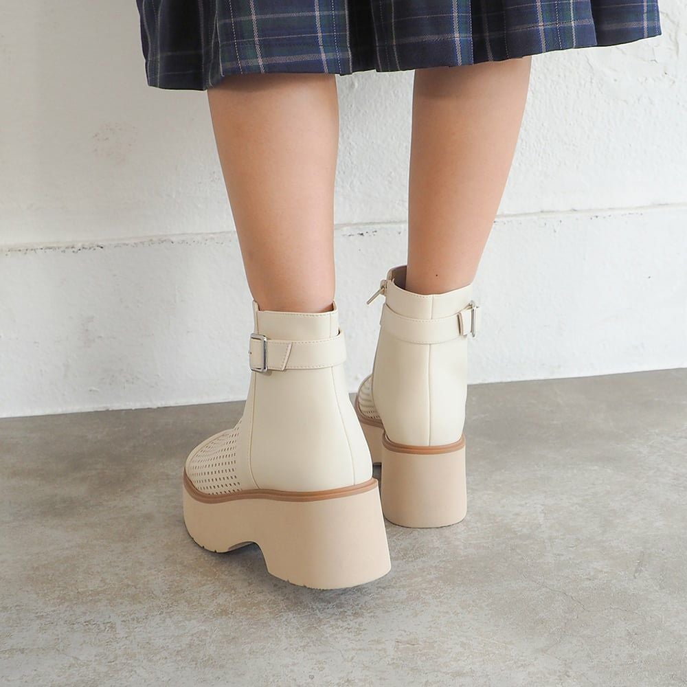 軽量｜厚底パンチングブーツサンダル（AS_7210151