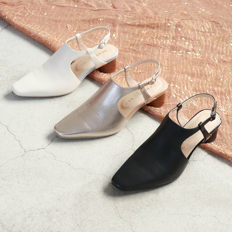 バックスリングパンプス