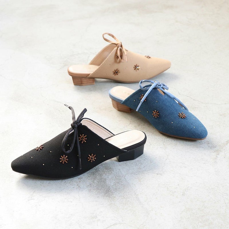 スタッズミュールサンダル