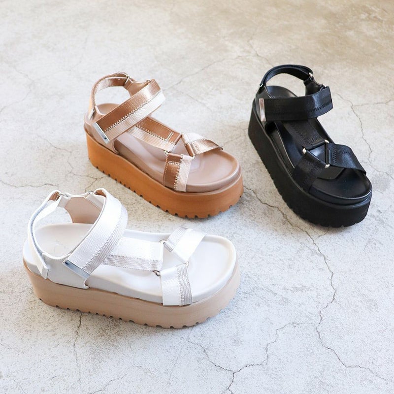 厚底ストラップスポーツサンダル