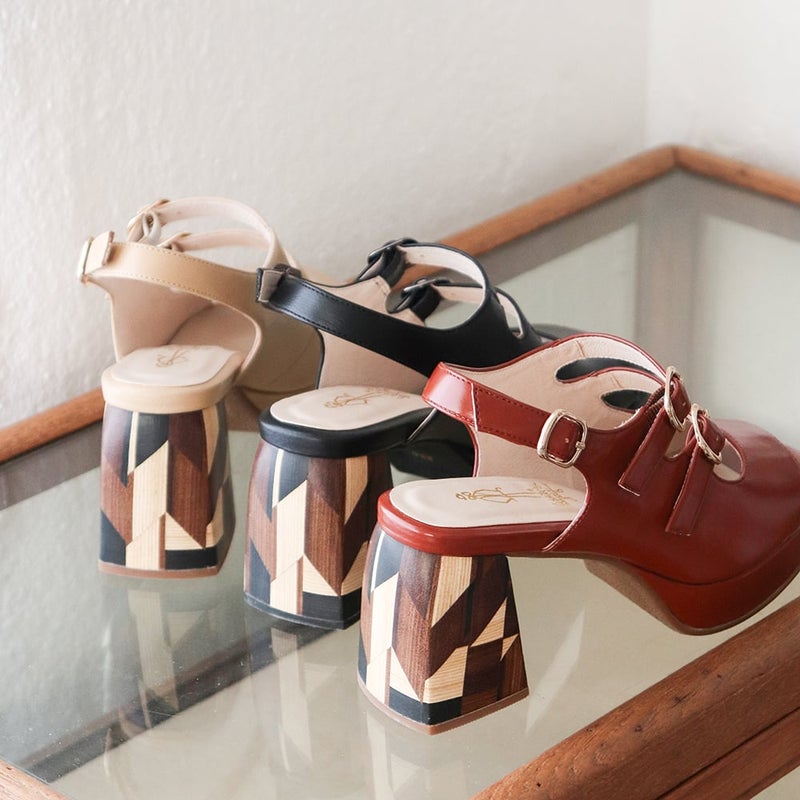 厚底バックスリングサンダル