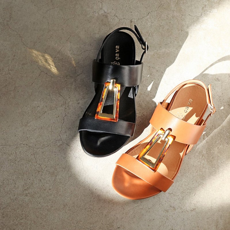 べっ甲メタルフットベッドサンダル