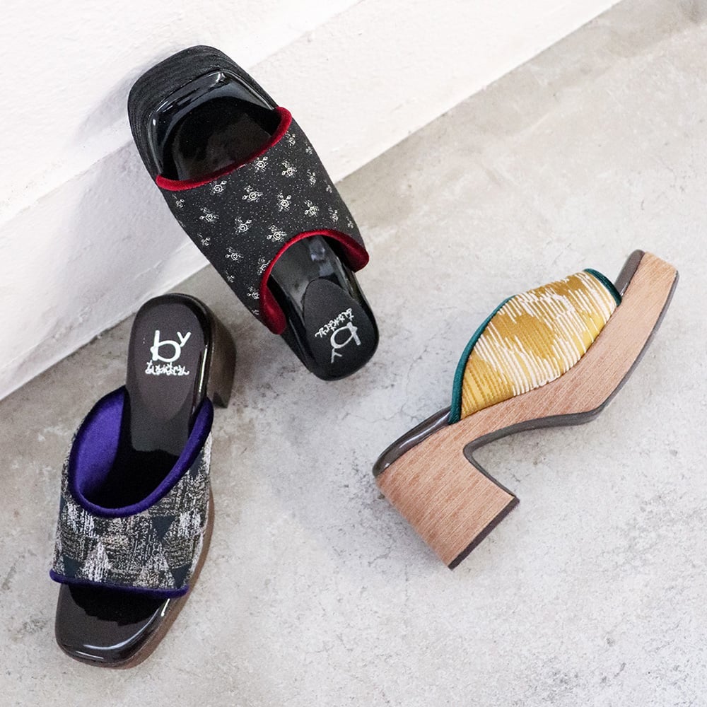 厚底下駄ミュールサンダル