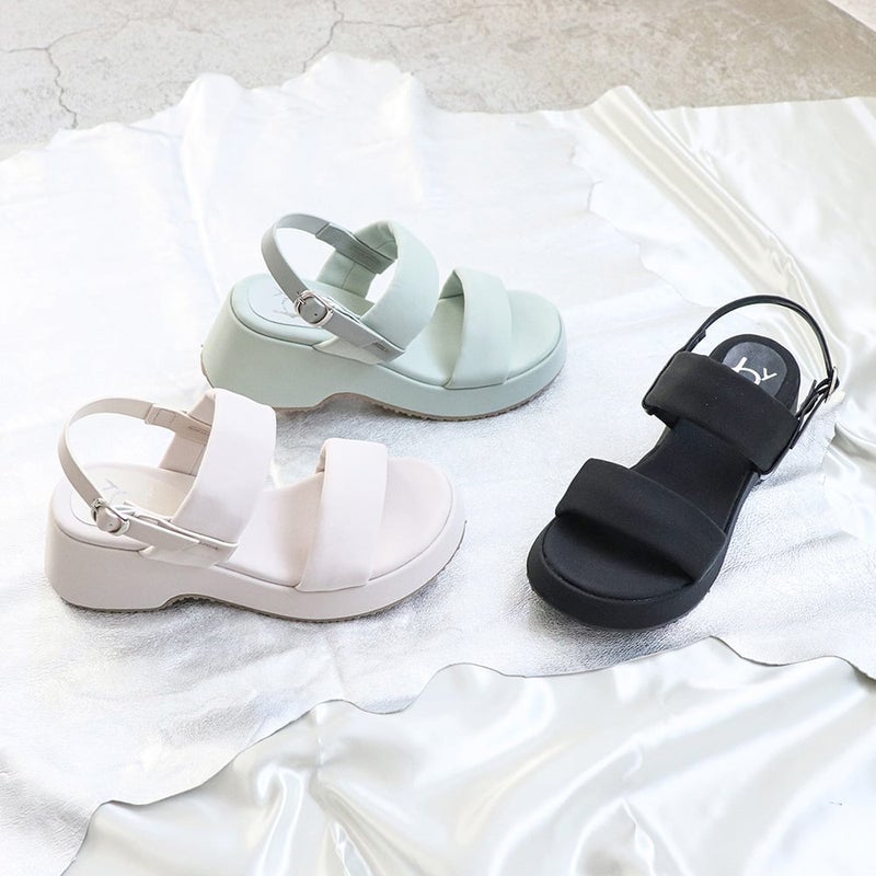 冷感｜厚底パデッドサンダル